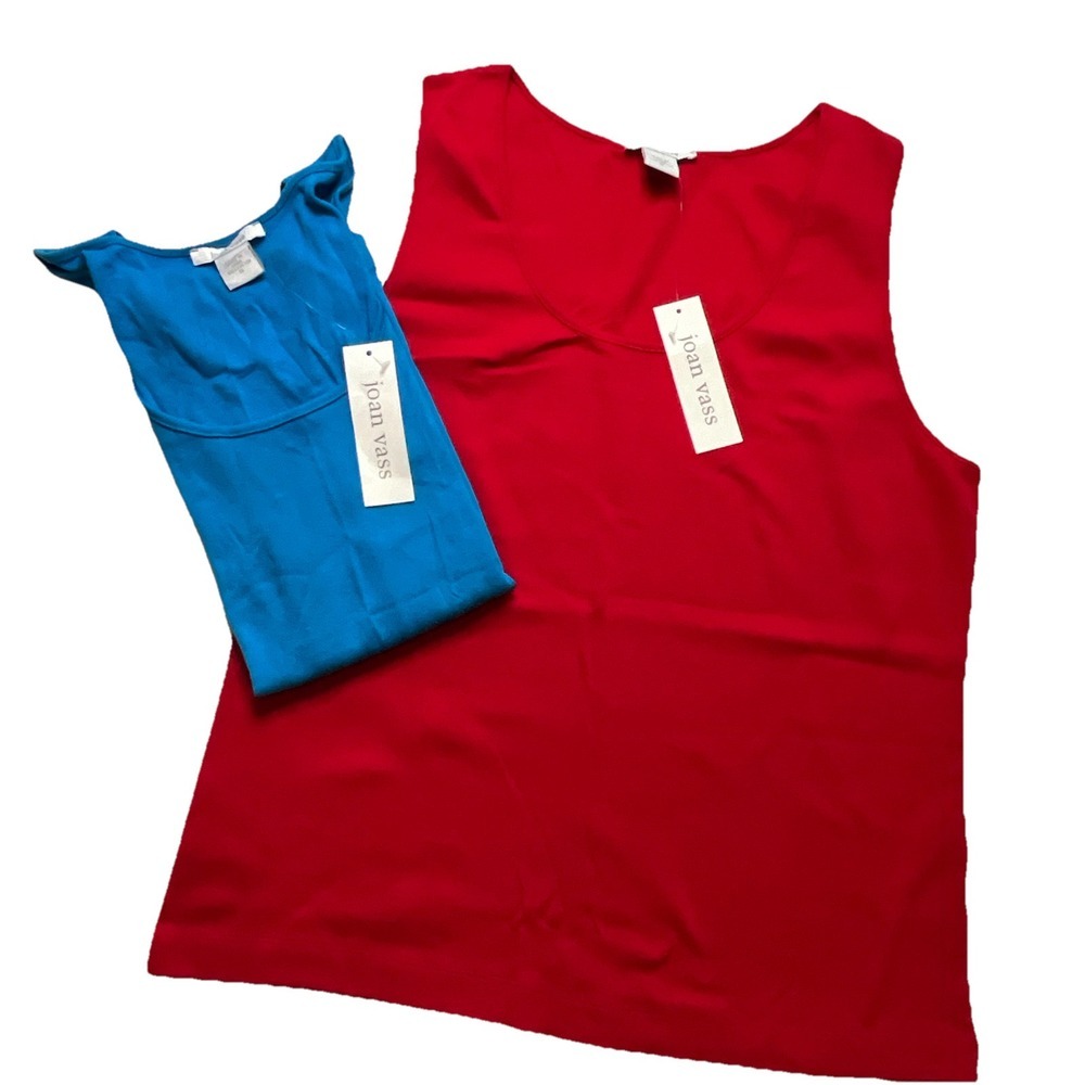 Joan Vass Set of 2 Classic Basic Rib‎ Tank Top Women Size 1X NEW